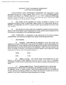 Aircraft Co-Ownership Agreement Template aircraft-co-ownership-agreement-template