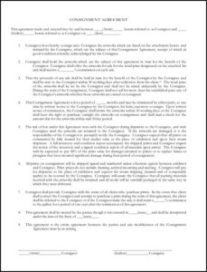 Artist Gallery Consignment Agreement Template artist-gallery-consignment-agreement-template