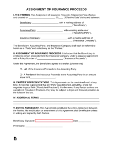 Assignment of Proceeds Agreement Template assignment-of-proceeds-agreement-template