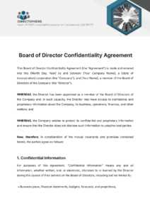 board-of-directors-confidentiality-agreement-template