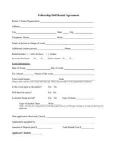 Church Hall Rental Agreement Template church-hall-rental-agreement-template