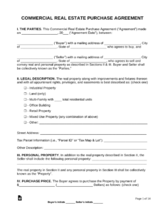 Commercial Real Estate Purchase Agreement Template commercial-real-estate-purchase-agreement-template