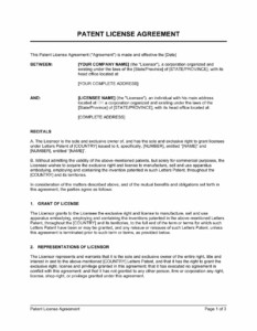 Exclusive Patent License Agreement Template exclusive-patent-license-agreement-template