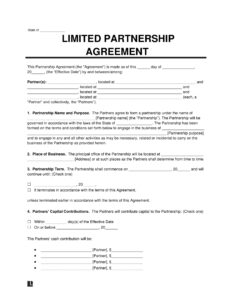 Family Limited Partnership Agreement Template family-limited-partnership-agreement-template