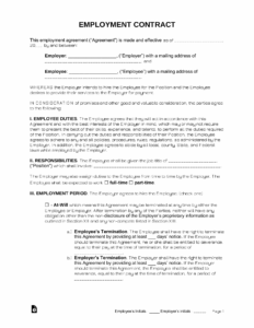 Full Time Employment Agreement Template full-time-employment-agreement-template