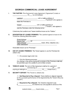 Georgia Commercial Lease Agreement Template georgia-commercial-lease-agreement-template