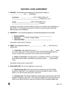 Hunting Land Lease Agreement Template hunting-land-lease-agreement-template