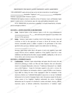 Independent Insurance Agent Agreement Template independent-insurance-agent-agreement-template