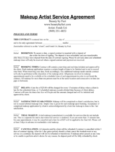 Makeup Artist Service Agreement Template makeup-artist-service-agreement-template