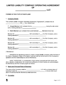 maryland-llc-operating-agreement-template