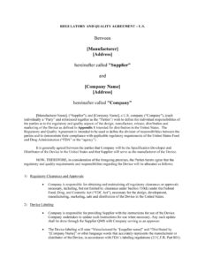 Medical Device Supplier Quality Agreement Template medical-device-supplier-quality-agreement-template