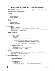 Minnesota Residential Lease Agreement Template minnesota-residential-lease-agreement-template