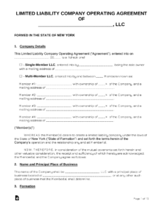 new-york-state-llc-operating-agreement-template