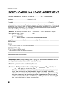 South Carolina Residential Rental Agreement Template south-carolina-residential-rental-agreement-template